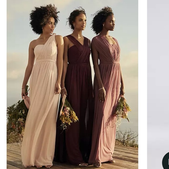 david’s bridal style-your-way 6 tie long mesh bridesmaid dress - Picture 3 of 9